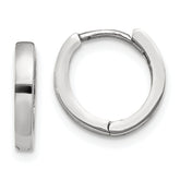 10k White Gold Hinged Hoop Earrings